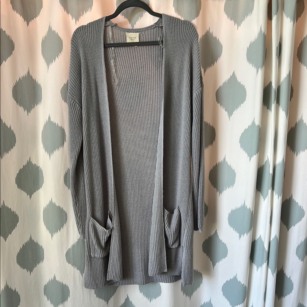 Chic Gray Open-Front Cardigan